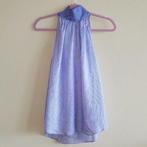 J Crew Striped Business Blouse with Bow